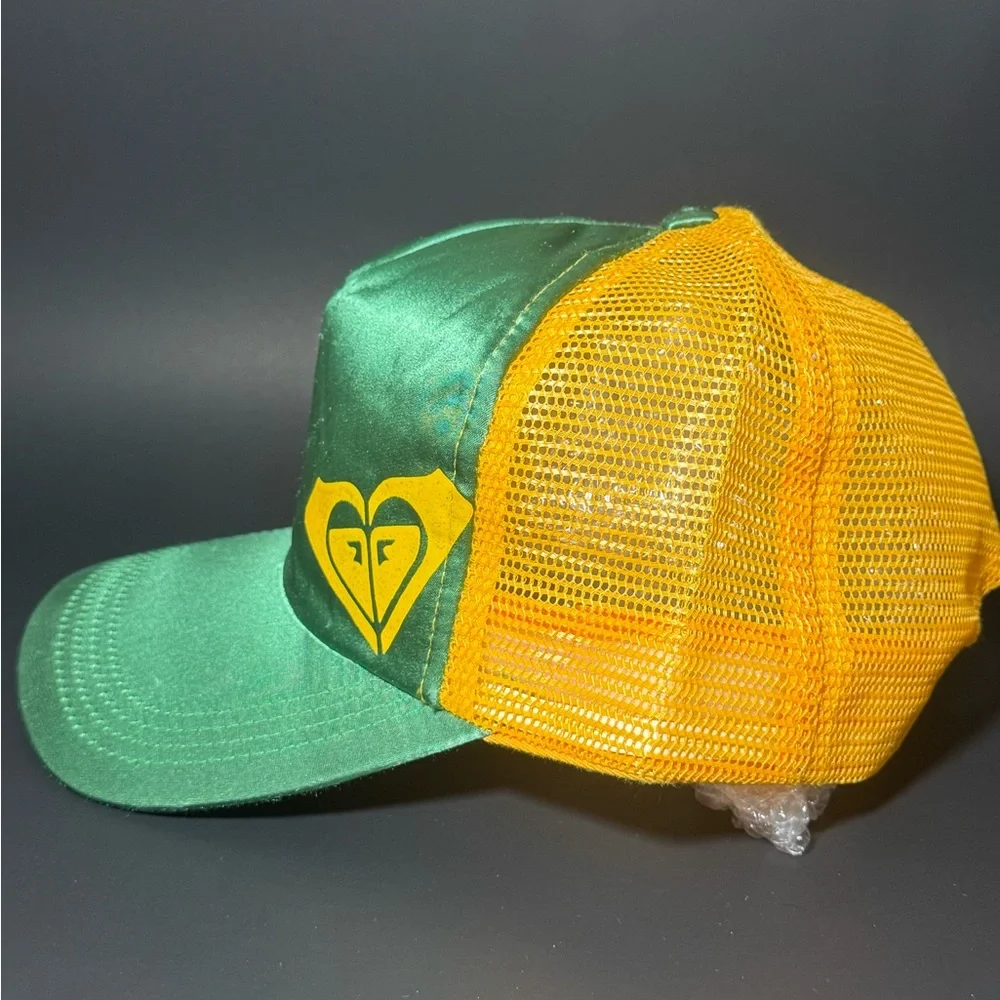Y2K ROXY Green Satin Mesh Snap‎ Back Hat One Size